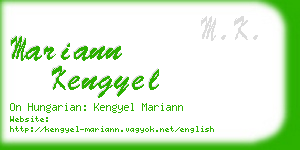 mariann kengyel business card